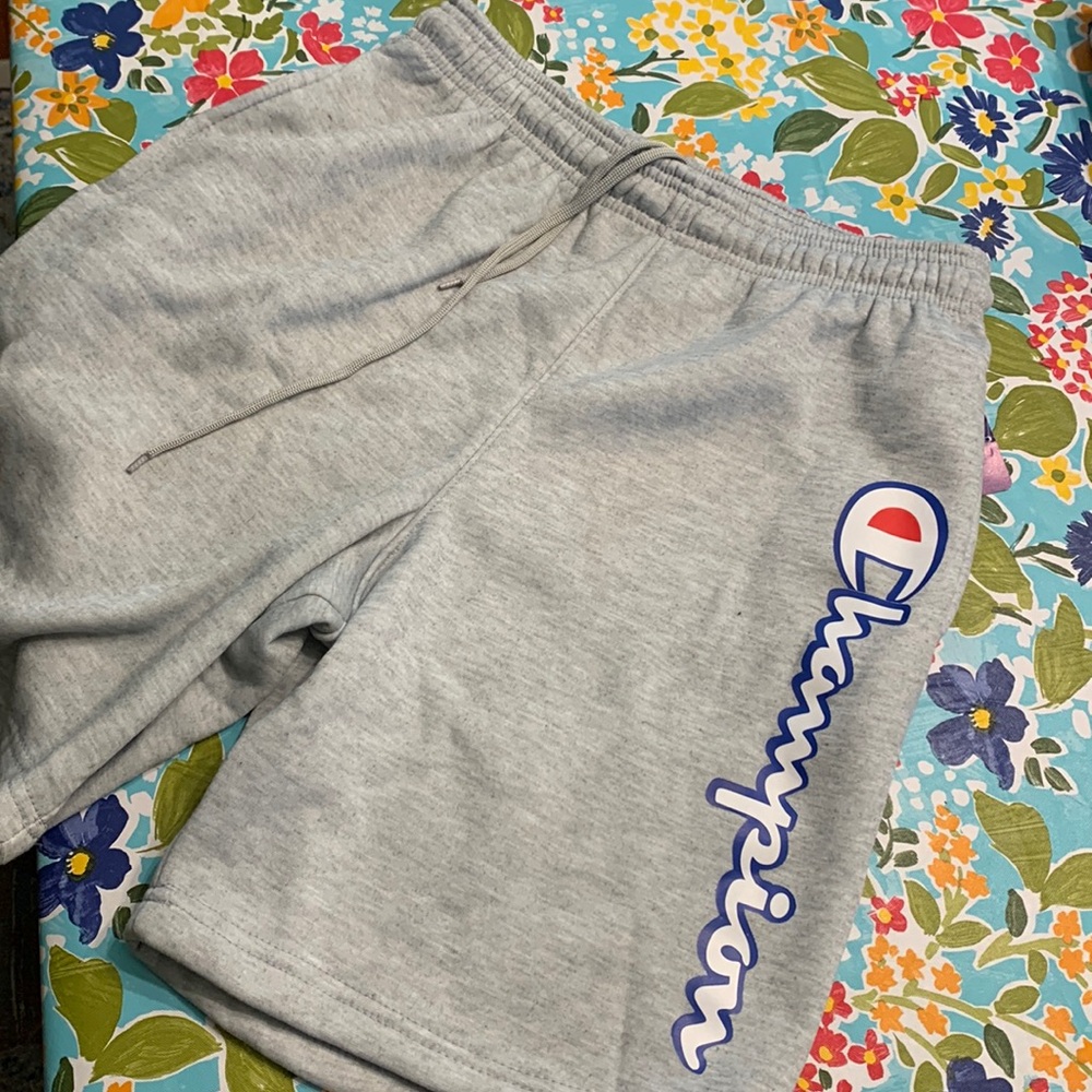 Men’s Champion athletic shorts, grey, XL, new with tags